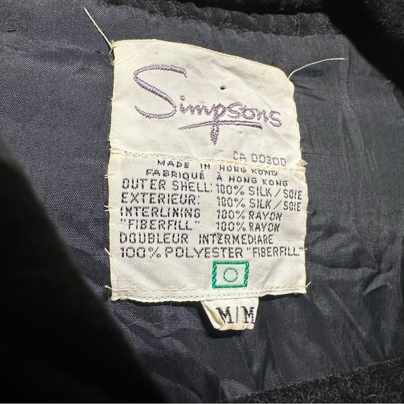 Vintage 100% silk Simpsons Quilted Jacket - Picture 2 of 8